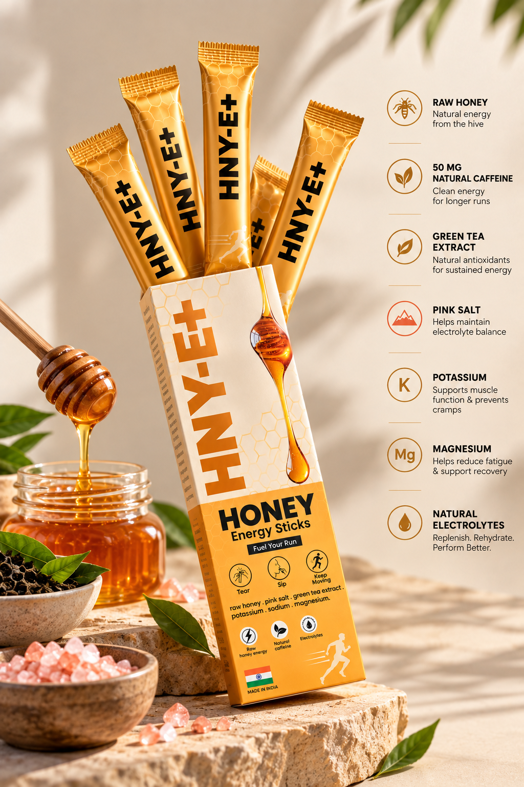 HNY-E+ Energy Honey Sticks — 5 Sticks